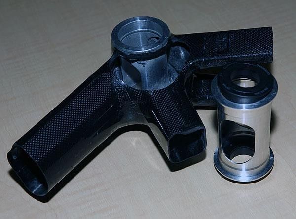 Cut-away reveals the innards of the bottom bracket shell,