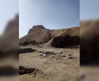 The girl's remains were found in a cemetery in Meidum in Egypt, next to a partially collapsed pyramid.