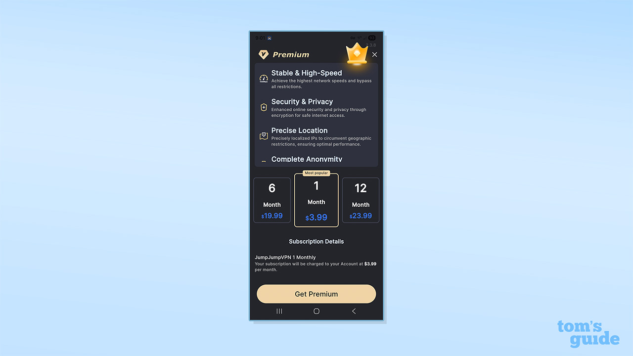 JumpJump VPN's pricing structure
