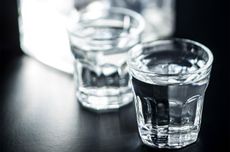 Shot glasses of vodka