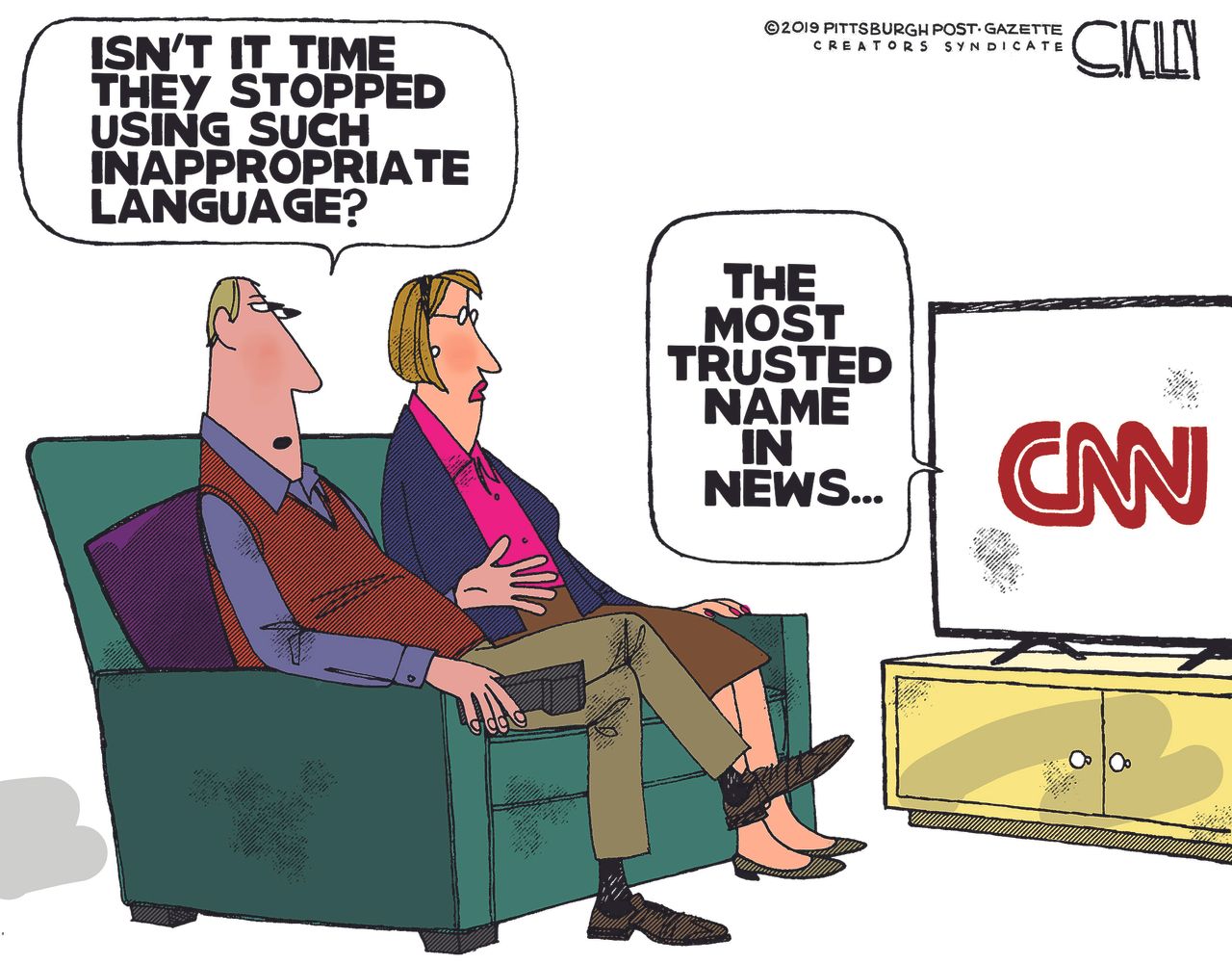 Political Cartoon U.S. Trump CNN media controversy censorship