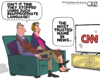 Political Cartoon U.S. Trump CNN media controversy censorship