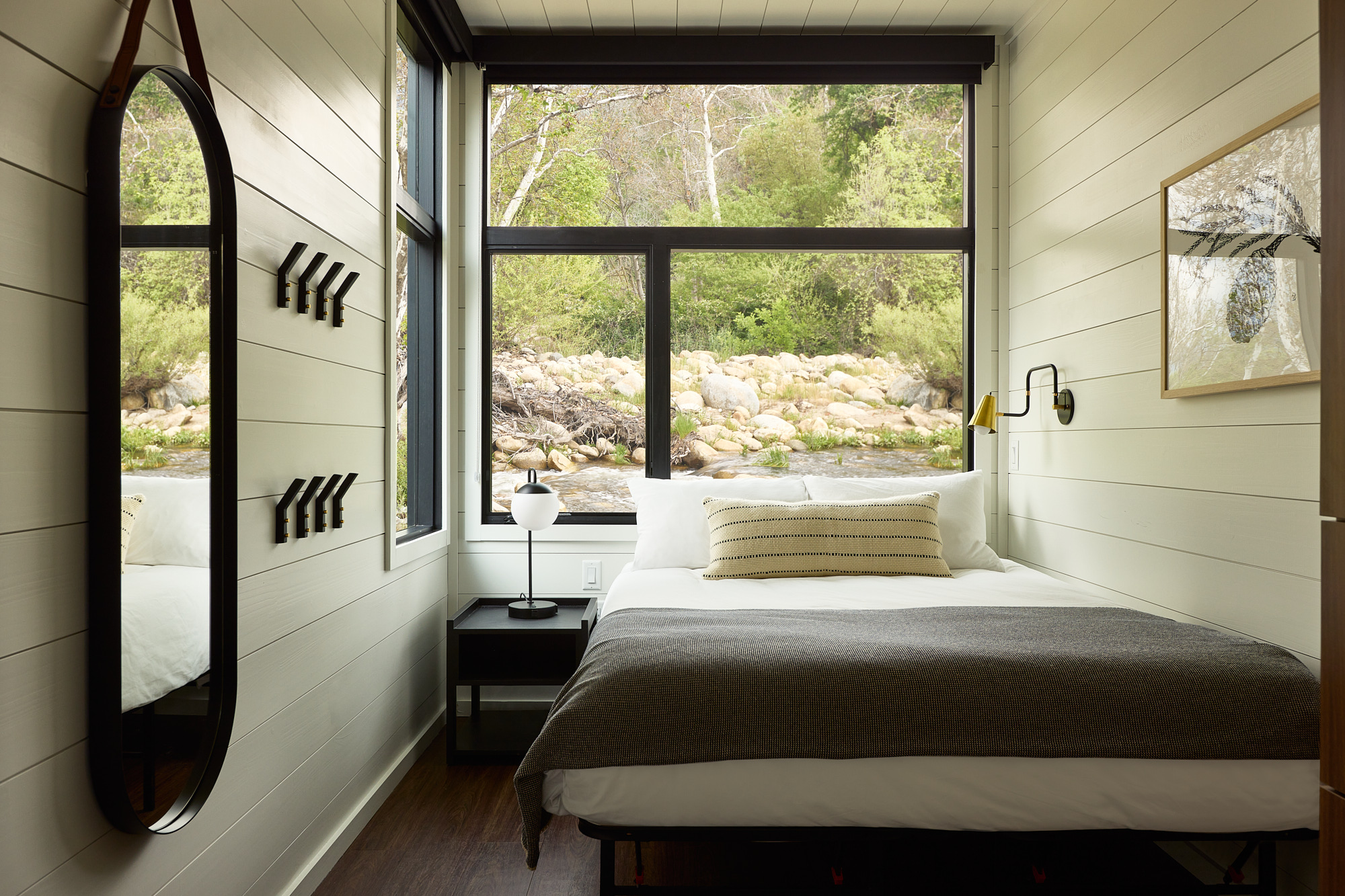 The inside of a cabin at AutoCamp Sequoia