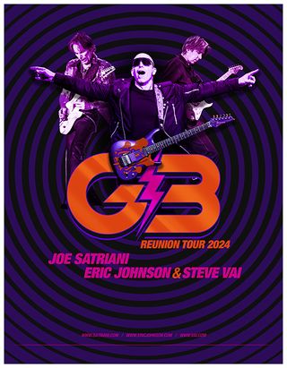 G3 2024 poster featuring Steve Vai, Joe Satriani and Eric Johnson