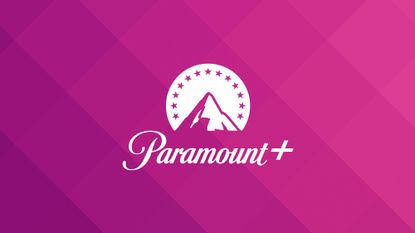 Paramount Plus logo on a magenta background