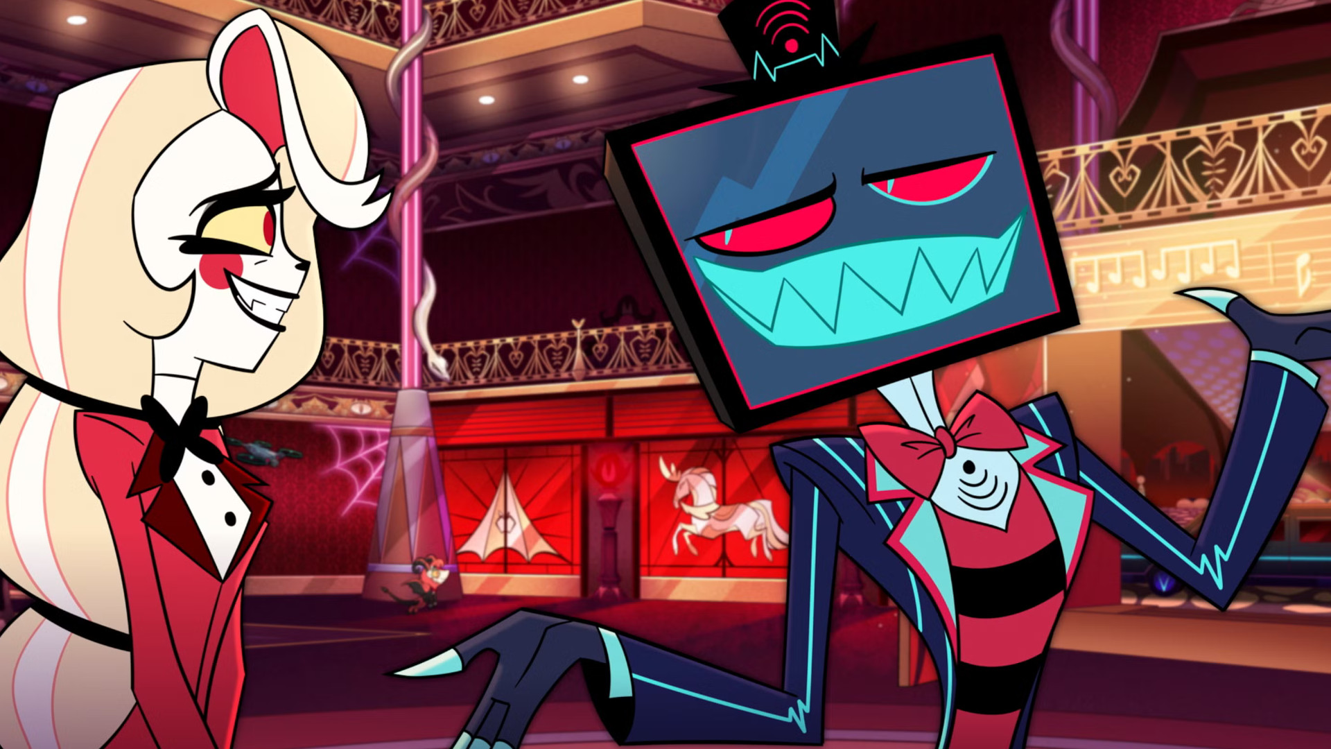 A screenshot of the upcoming TV show, Hazbin Hotel season 2