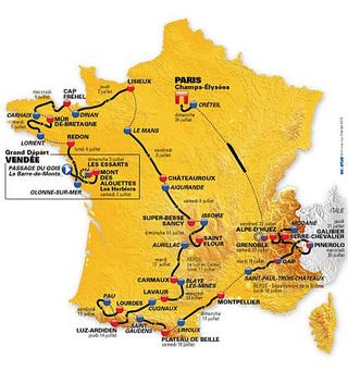 The 2011 Tour de France map