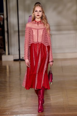Valentino red pink paris fashion week