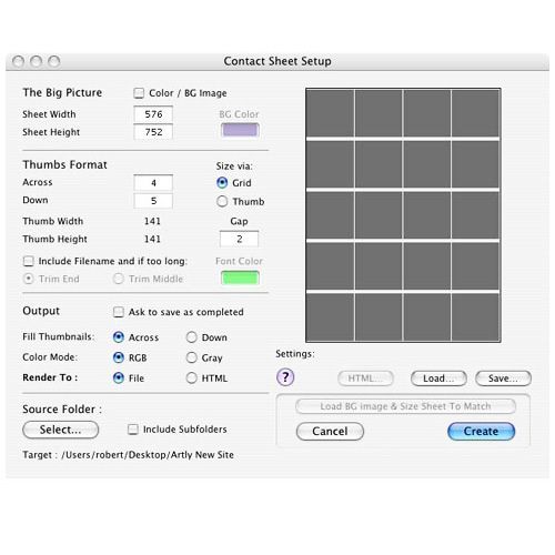 Compositor image: You can create a contact sheet with this tool.