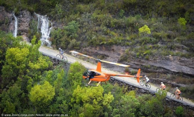Riders ascend the Montagu Pass during Stage 6 from George to Oudtshoorn of the Cape Pioneer Trek on Saturday