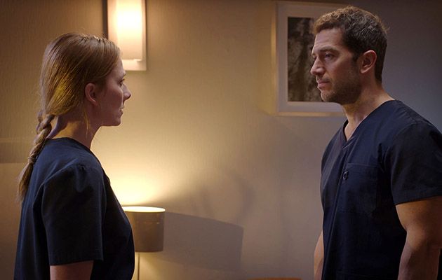 Holby Jac (Rosie Marcel) and Joseph (Luke Roberts)