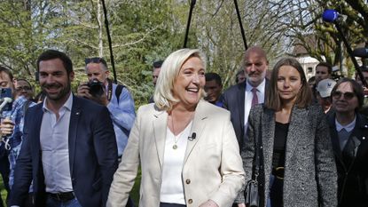 Marine Le Pen on the campaign trail in Soucy, France