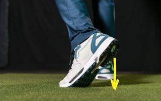 PGA pro Gareth Lewis showing how you can create more power by raising your heel off the ground in the backswing