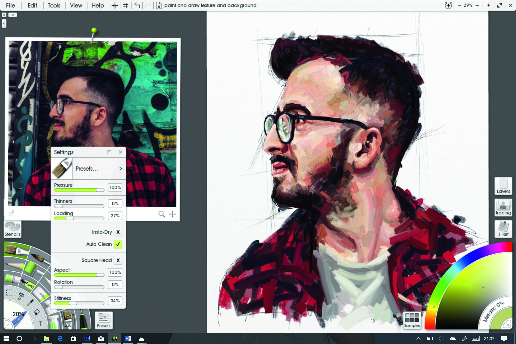 blocking in image of man