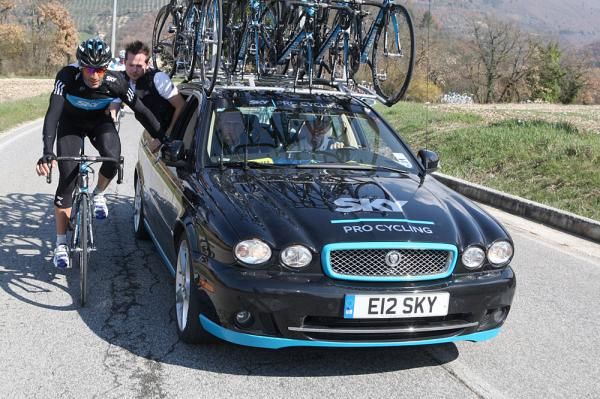 Mat Hayman back at the Sky team car