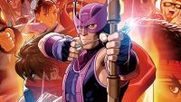 Ultimate Marvel vs. Capcom 3 hero art showing purple archer man aiming bow at camera.