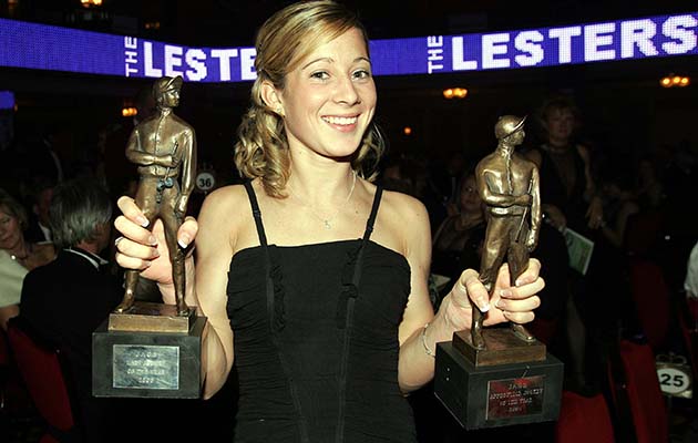 with her two Lesters for Apprentice Jockey and Lady Jockey of the year
