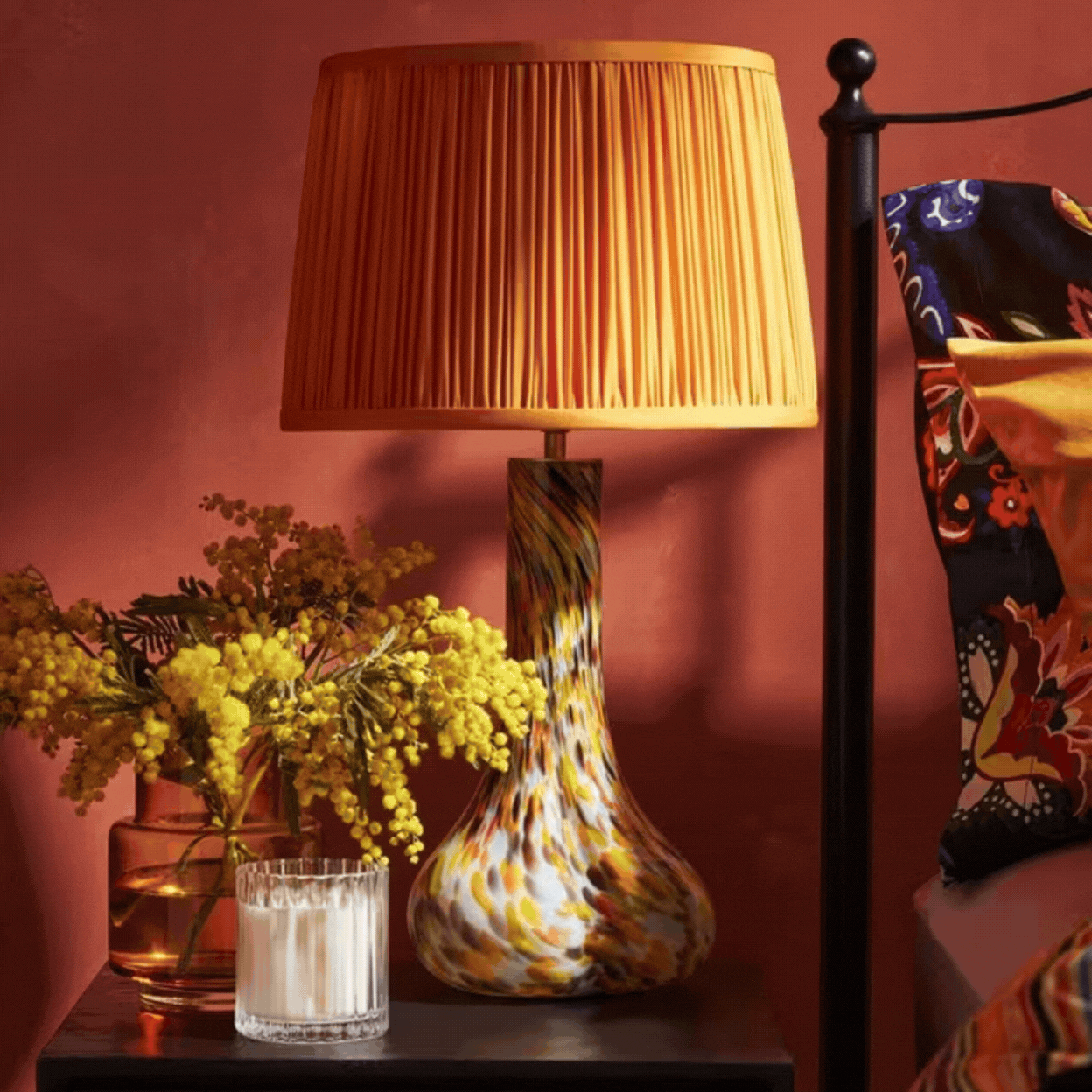 John Lewis + Matthew Williamson Blown Glass Lamp Base, Orange/Mint/Black.