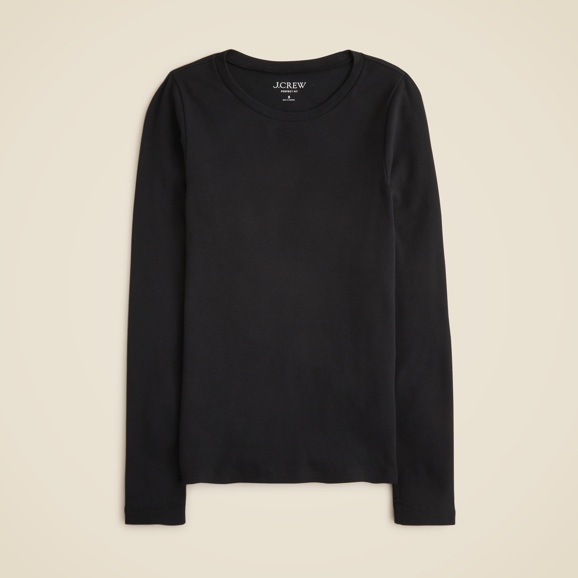 Perfect-Fit Long-Sleeve Crewneck T-Shirt