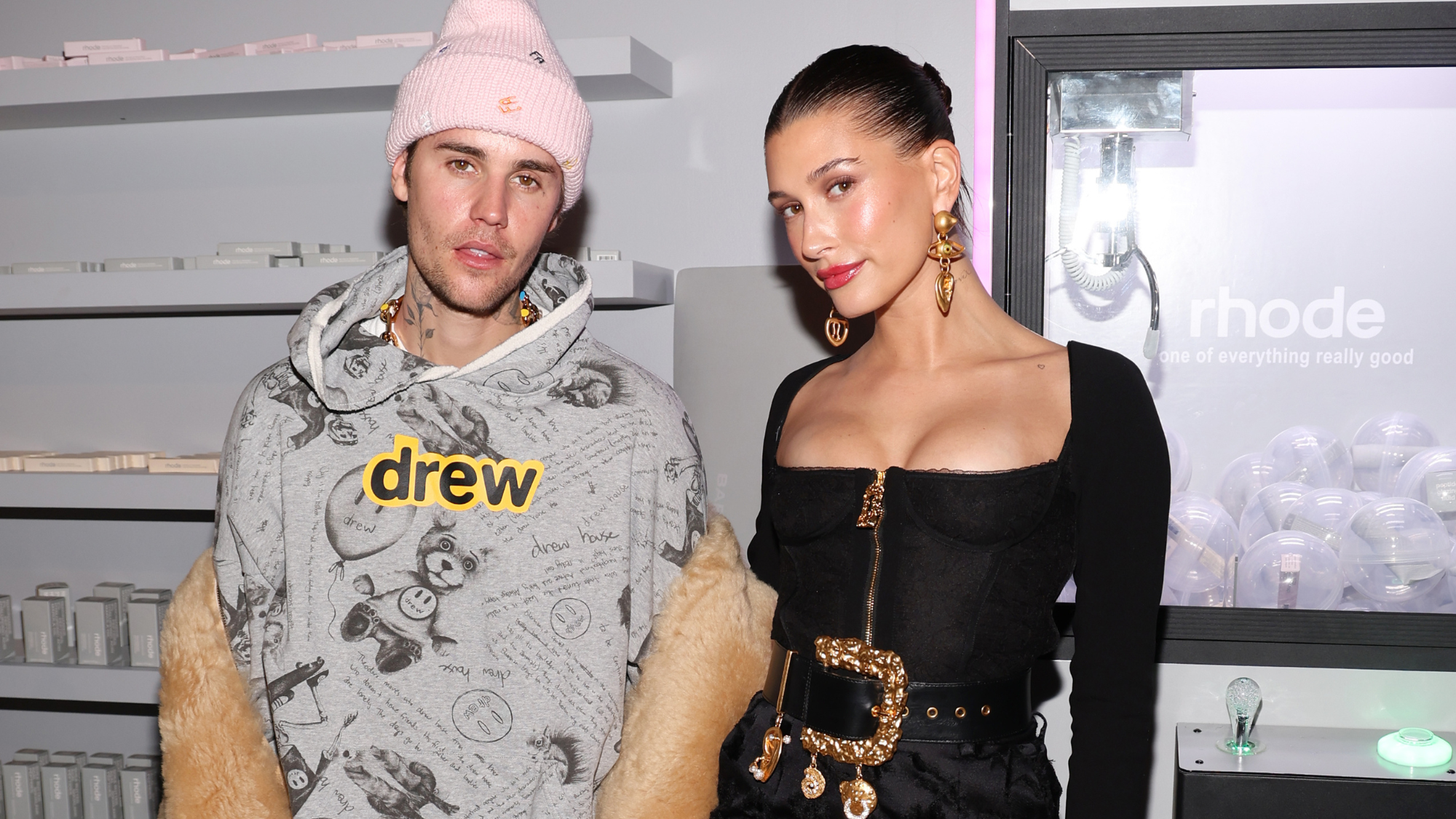 Justin Bieber and Hailey Bieber attend OBB Media’s Grand Opening of OBB Studios on January 14, 2023 in Hollywood, California.
