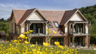 oak frame passivhaus self build with balconies