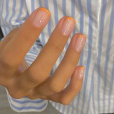 @harrietwestmoreland orange French tip nails