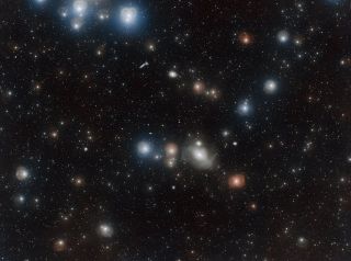 The Fornax Cluster is about 60 million light-years from Earth. The dynamic cluster lives up to its name, which means "the furnace" in Latin.