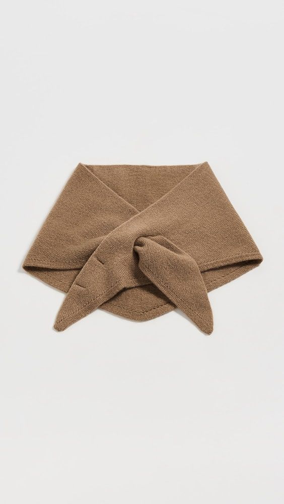 Triangle Wool Knit Scarf - Camel