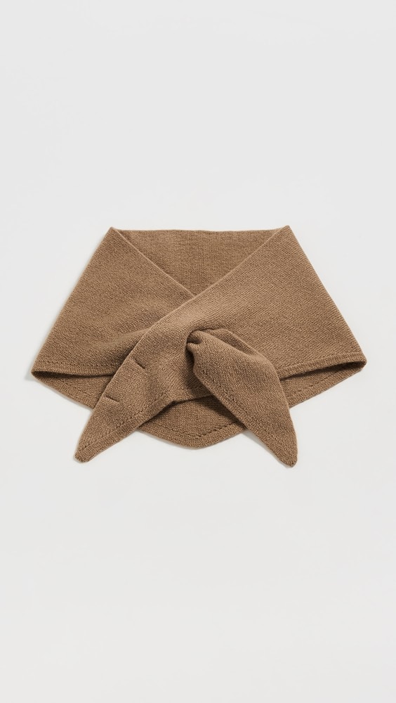Triangle Wool Knit Scarf - Camel