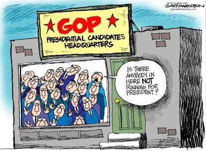 
Political cartoon U.S. GOP Presidential candidates