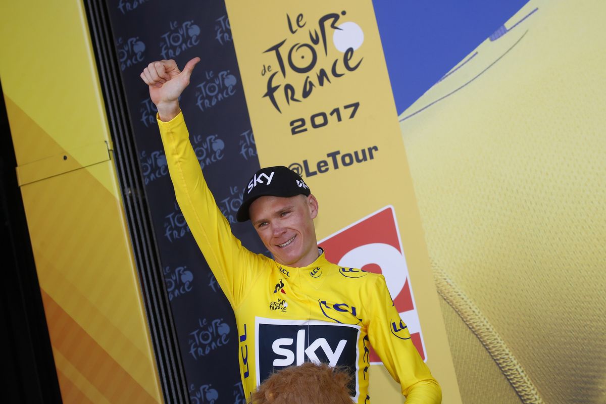 Race leader Chris Froome (Team Sky)