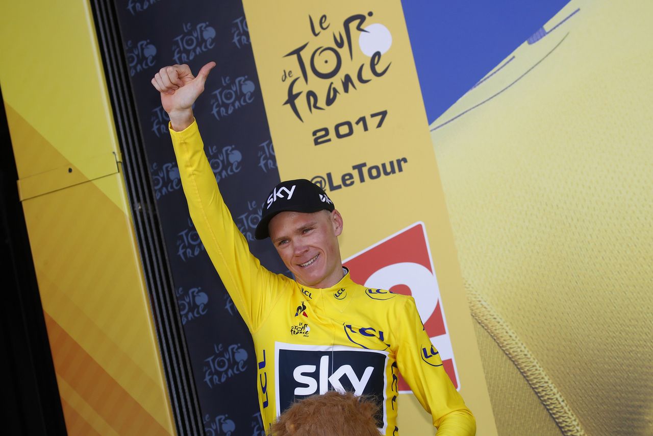 Race leader Chris Froome (Team Sky)