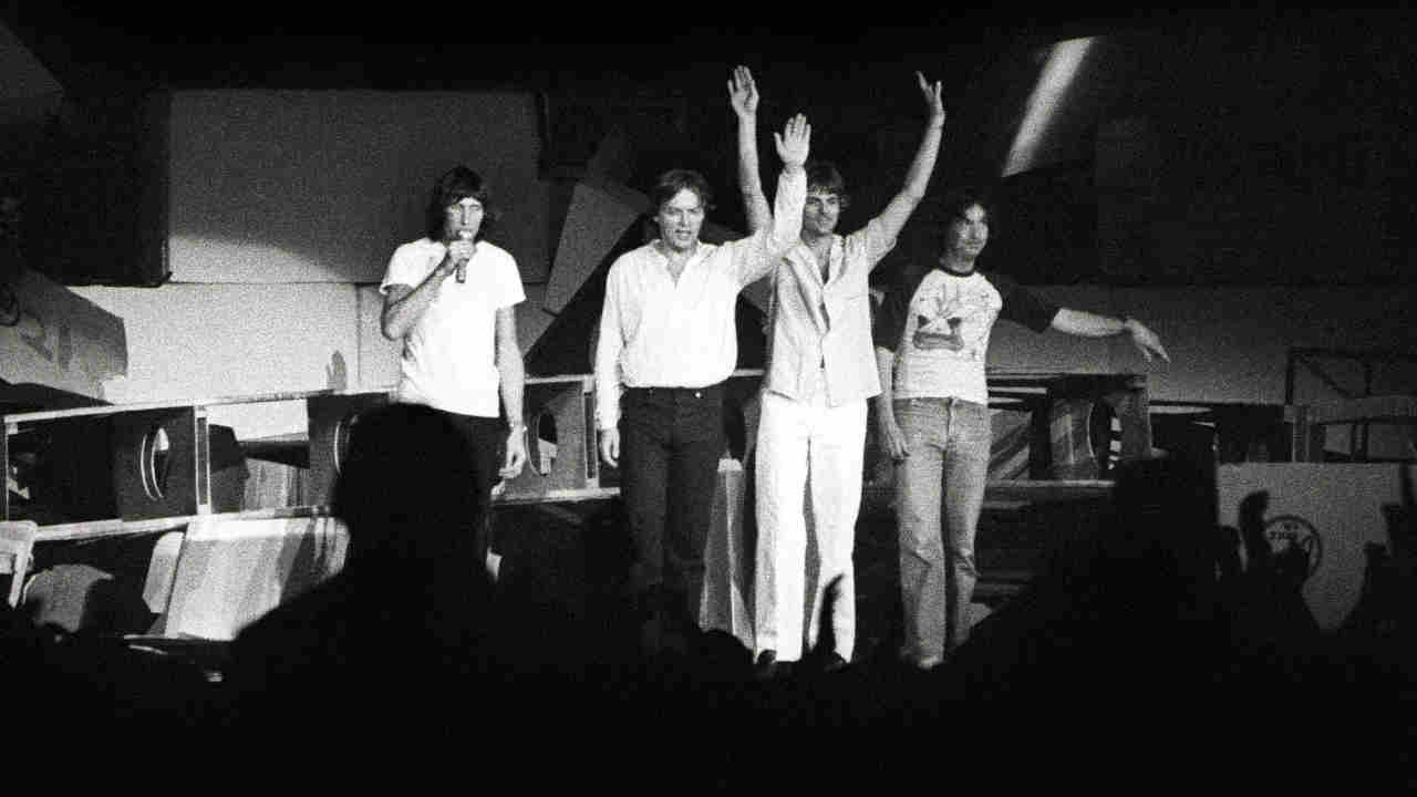 Pink Floyd performing onstage during The Wall tour in 1980