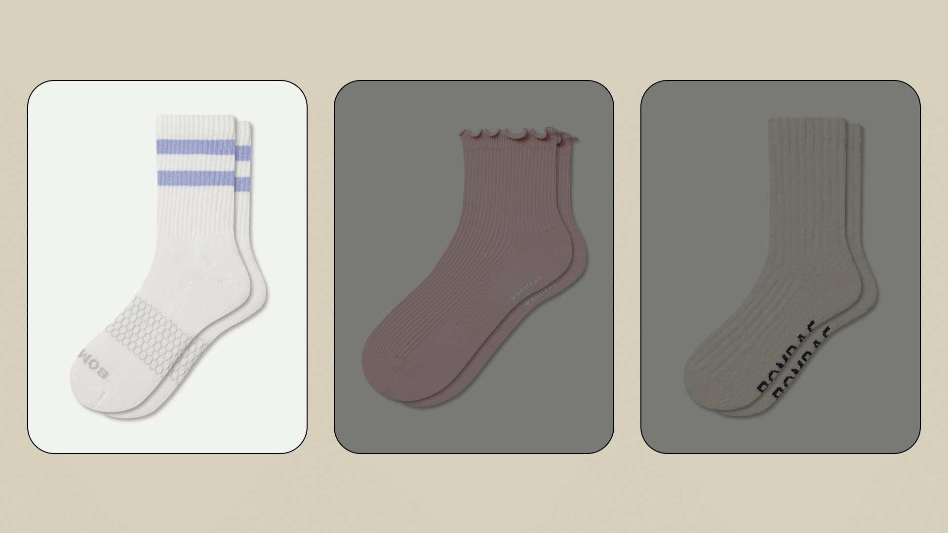 Gif Collage of Bombas Socks