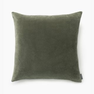 green velvet square pillow