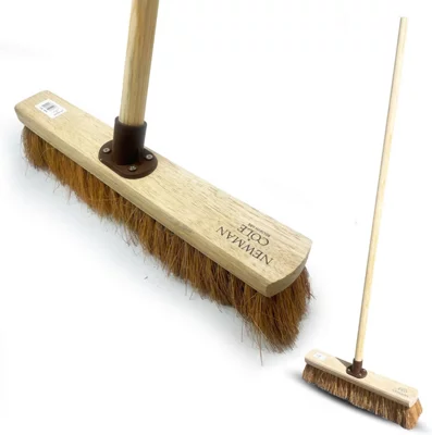 Newman &amp;amp; Cole 18" Soft Outdoor Broom With Natural Coco Bristle Brush