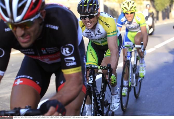 The winning break of Fabian Cancellara, Simon Gerrans and Vincenzo Nibali in 2012 get close the camera