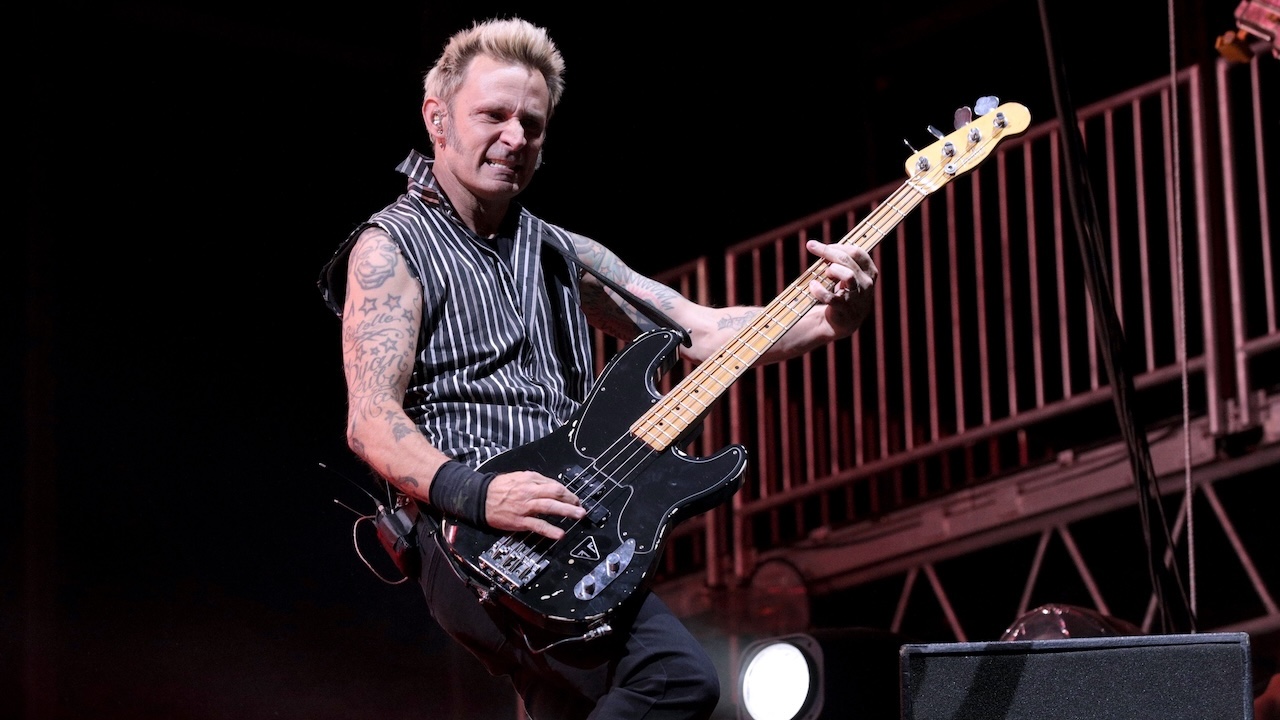 Mike Dirnt of Green Day performs live on stage at Ziggo Dome on July 2, 2025 in Amsterdam, Netherlands.