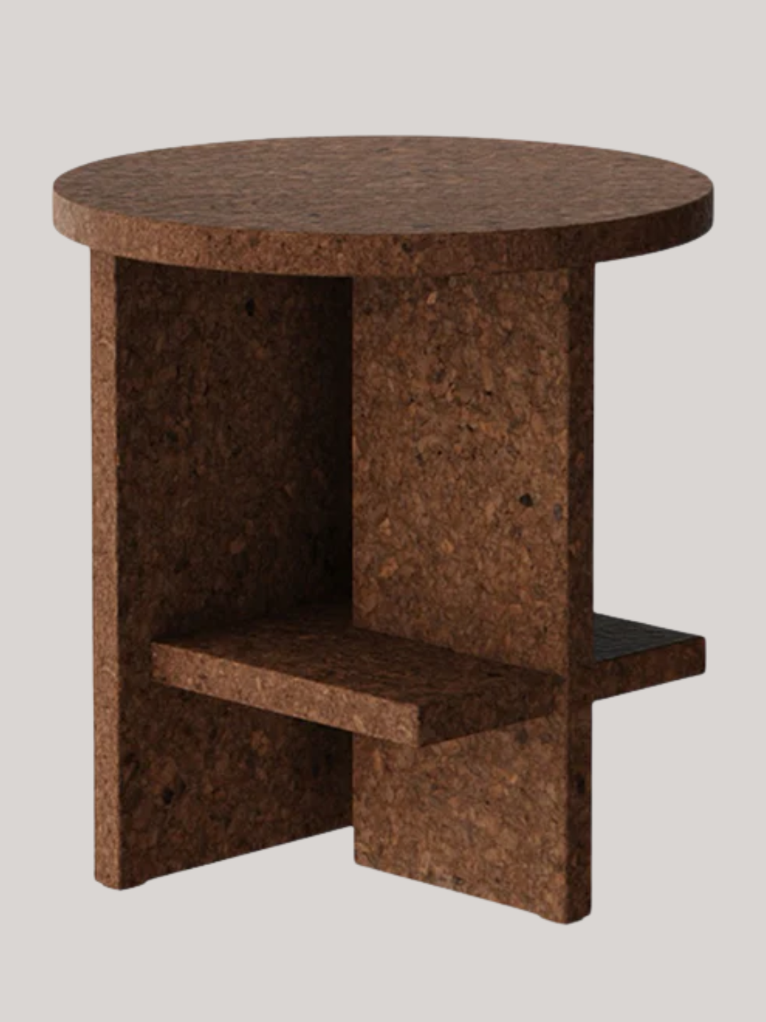 A dark cork side table