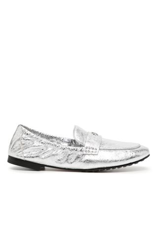 Tory Burch metallic leather ballet loafers