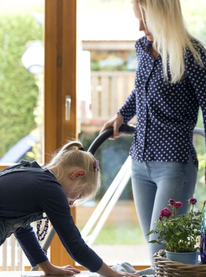 woman-hoovering