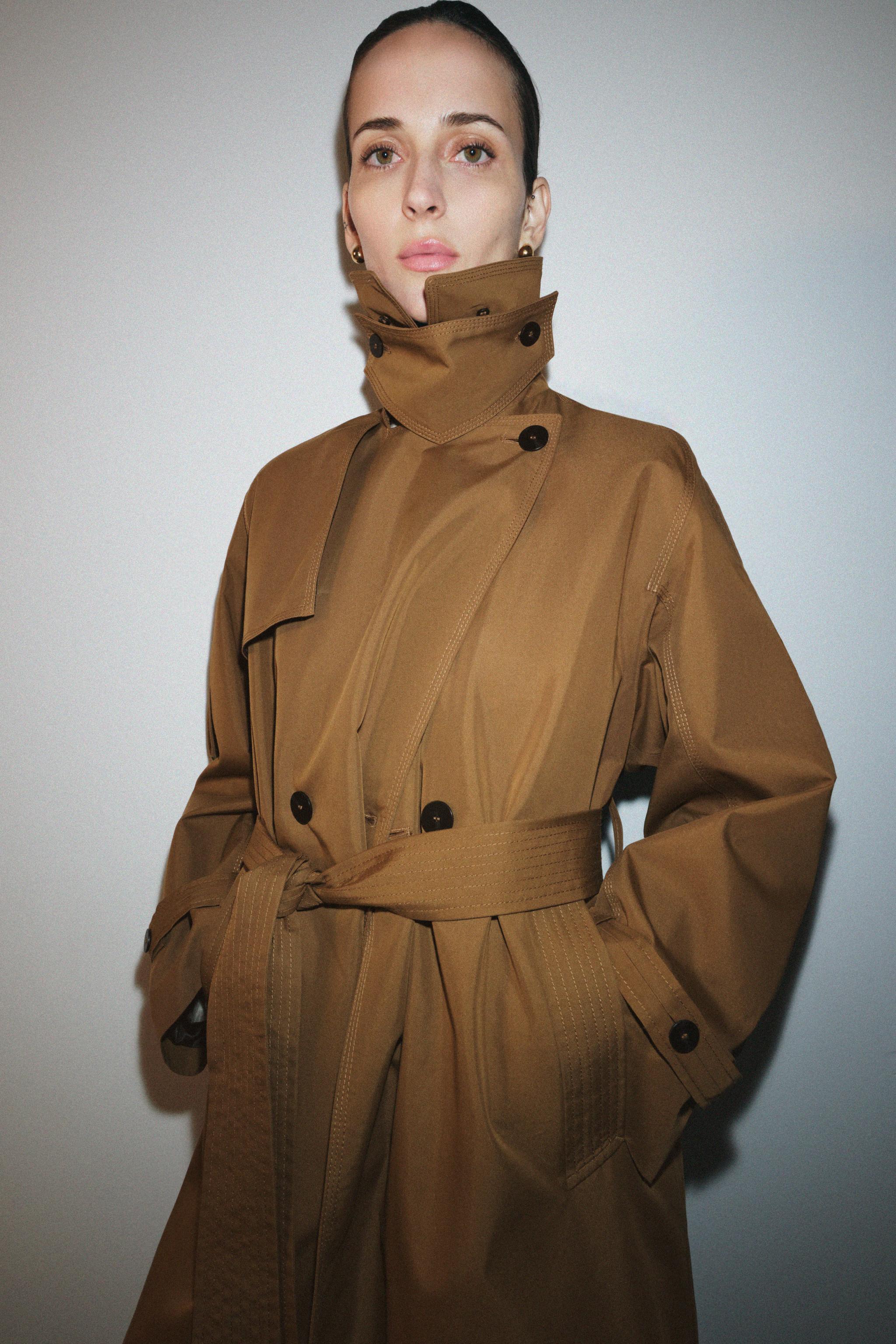 Oversized Trench Coat With Faux Fur Collar Zw Collection Limited Edition