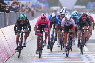 Diego Ulissi beats Joao Almeida in the sprint