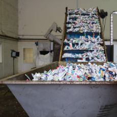 Recycled waste is being processed