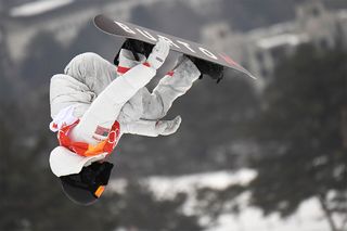 U.S. Olympian Shaun White in the men's snowboard halfpipe in Pyeongchang on Feb. 14, 2018.