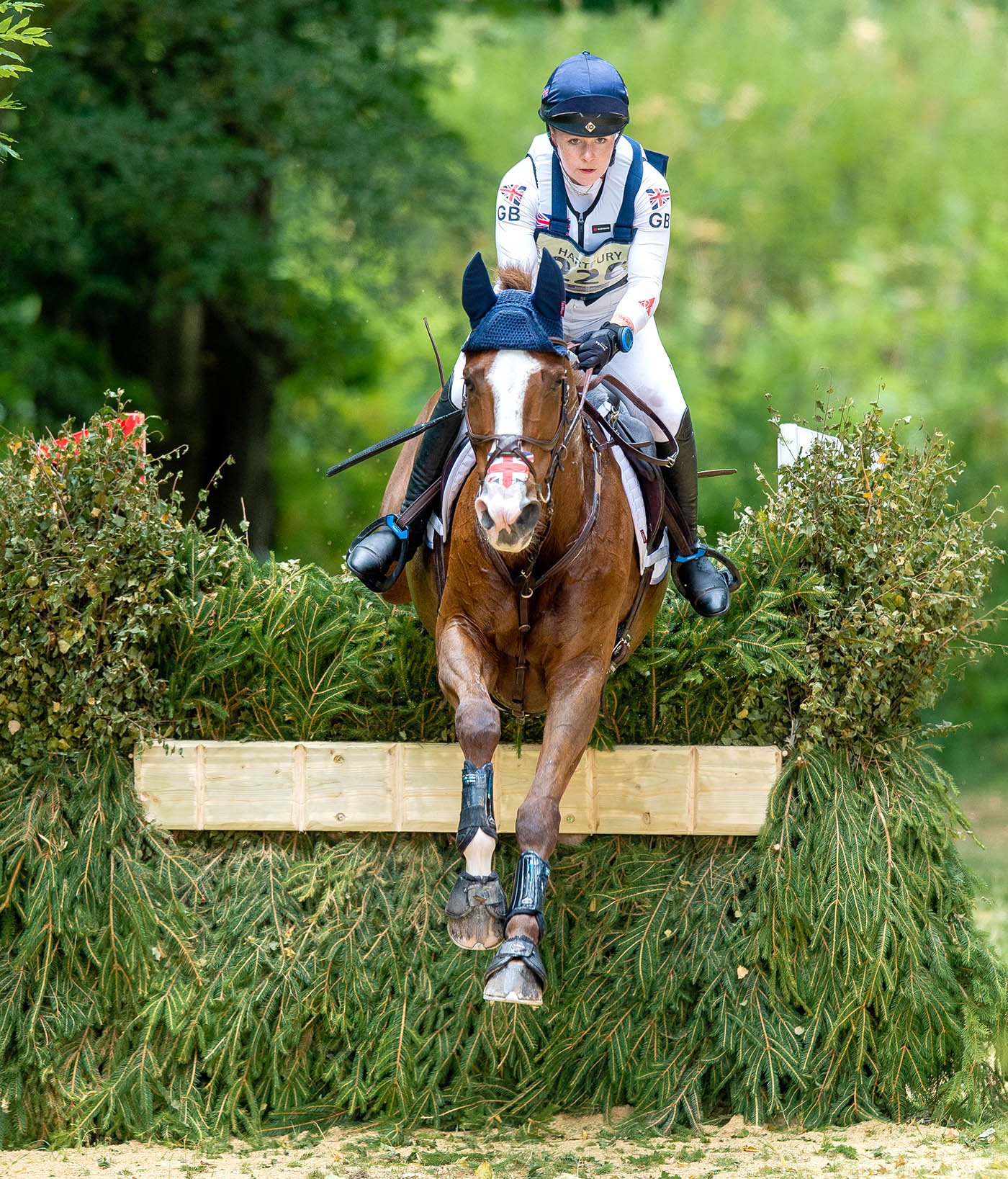 Jasmine Underwood and Indian Girl G contests the junior European Championships at Hartpury in 2022.