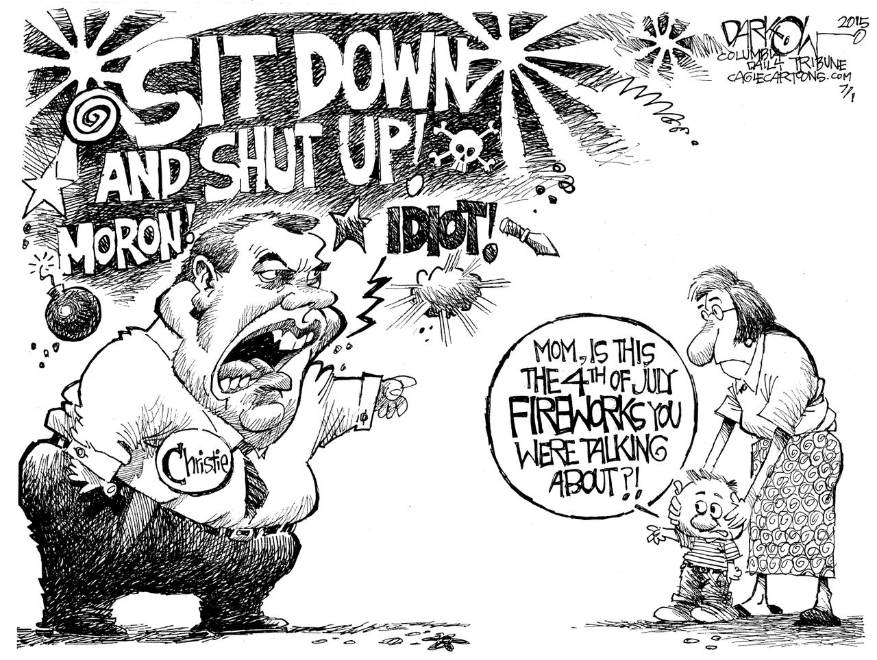 Political cartoon U.S. Chris Christie 2016