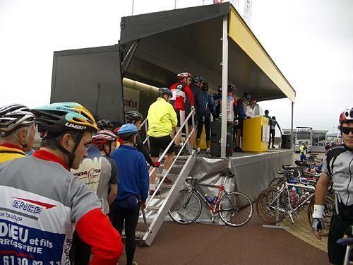 Trying to keep warm at the sign-on
