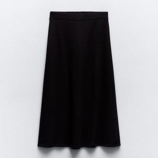 zara black midi skirt