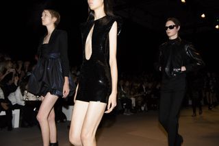 models wearing black outfit